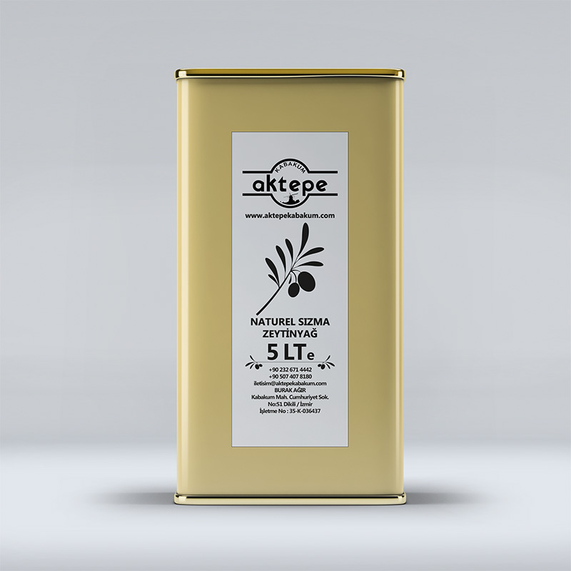 Aktepe 5 lt Natürel Sızma Zeytinyağı teneke